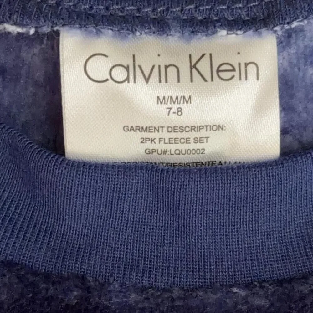 Calvin Klein Kids Plush Fleece 2-Piece Pajama Set Size M 7-8